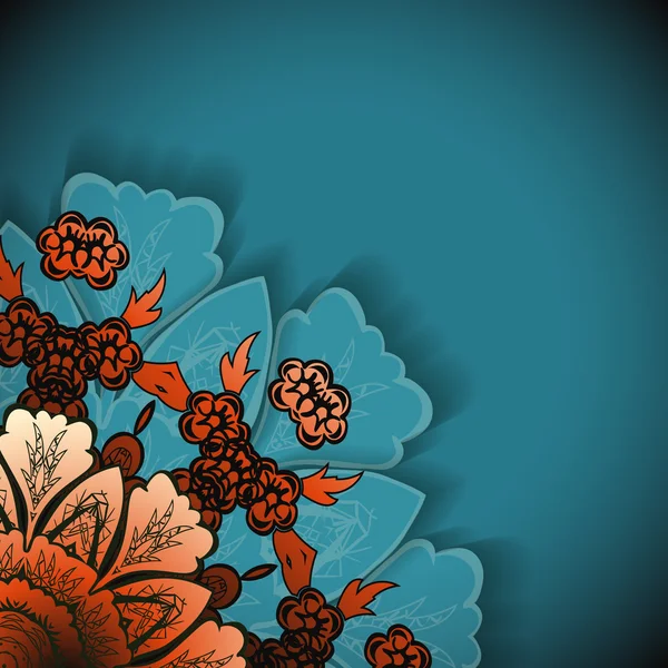 Hand getekend abstract vector achtergrond met bloemen ornament — Stockvector