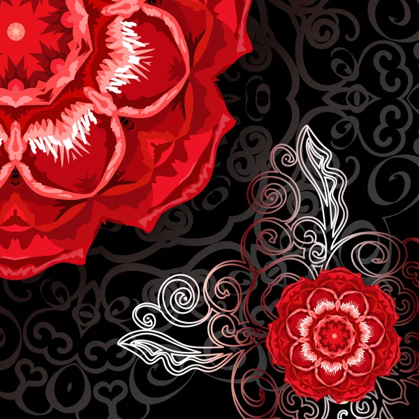 Handgezeichnete abstrakte Vektorhintergrund mit floralem Ornament — Stockvektor