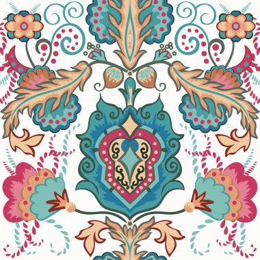 Oryantal tarzda Dekoratif süsleme ile desen.