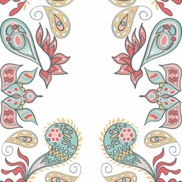 Patrón Paisley dibujado a mano sin costura abstracta — Archivo Imágenes Vectoriales