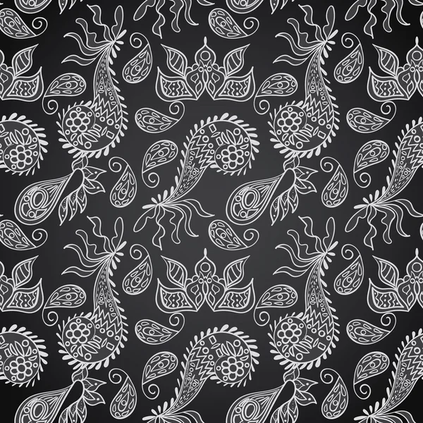 Abstracte naadloze handgetekende paisley patroon — Stockvector