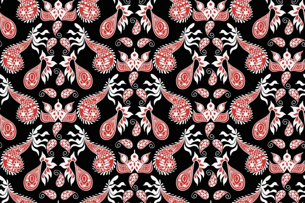 Modèle de paisley dessiné à la main sans couture abstrait — Image vectorielle