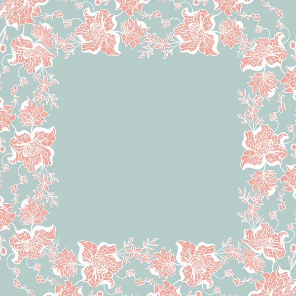 Vector frame with lace flowers — Stock Vector