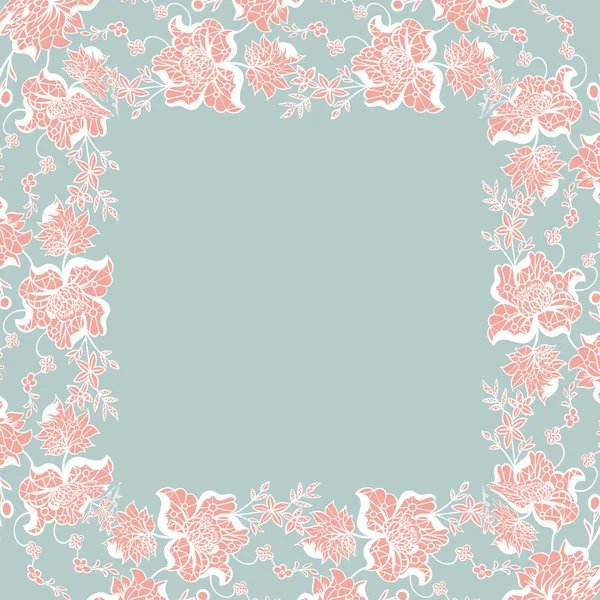 Vector frame met kanten bloemen — Stockvector