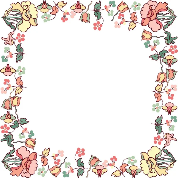 Cadre avec des éléments floraux.Fond de fleur — Image vectorielle