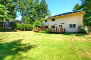 Güzel bahçesinde yeşillik ve çiçek dolu.