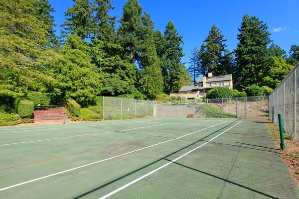 Pequeña cancha deportiva cerca de la casa — Foto de Stock