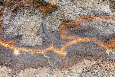 Maui, Hawaii'deki Haleakala volkanında gri lav taşı