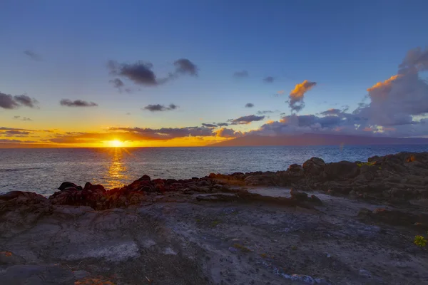 Eiland Maui tropische cliff kustlijn met Oceaan. — Stockfoto