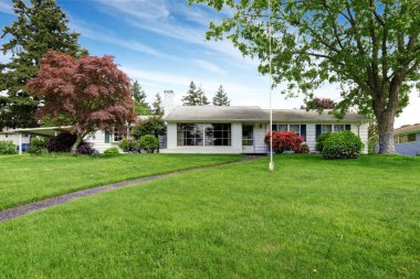 Çim Amerikan Klasik rambler açık bahçe dolu.