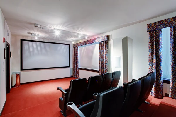 Home TV movie theater entertainment room interior — Stock Photo, Image