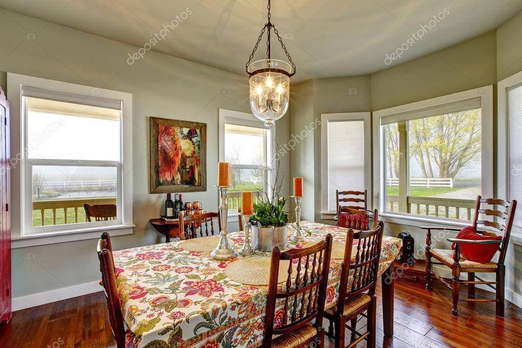 Classic American Dining Area Connected To Kitchen Stock Photo By Iriana88w 116605454 Classic American Dining Area Connected, American Home Furniture Dining Table Set