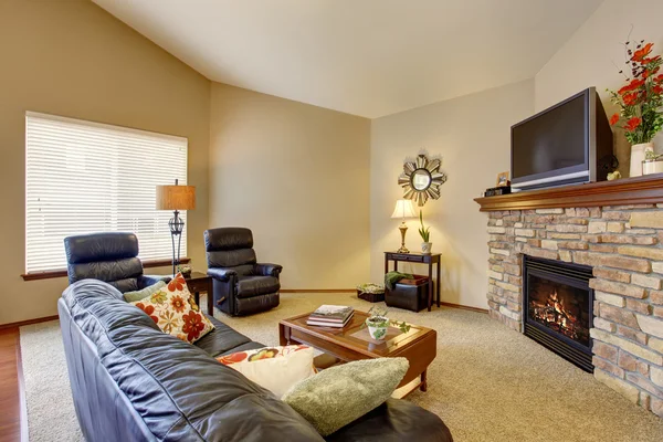 Gezellige woonkamer met een stenen muur — stockfoto © jrstock1 ... Gezellige woonkamer living rooms