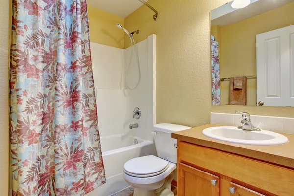 Bathroom interior white  bath tub, toilet and sink. — Stock Photo, Image