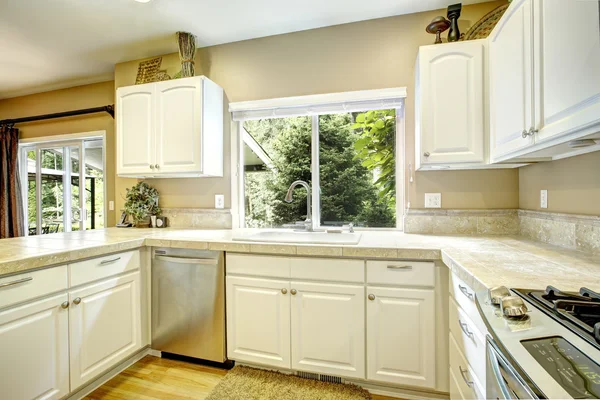 Interior ruang dapur putih — Stok Foto