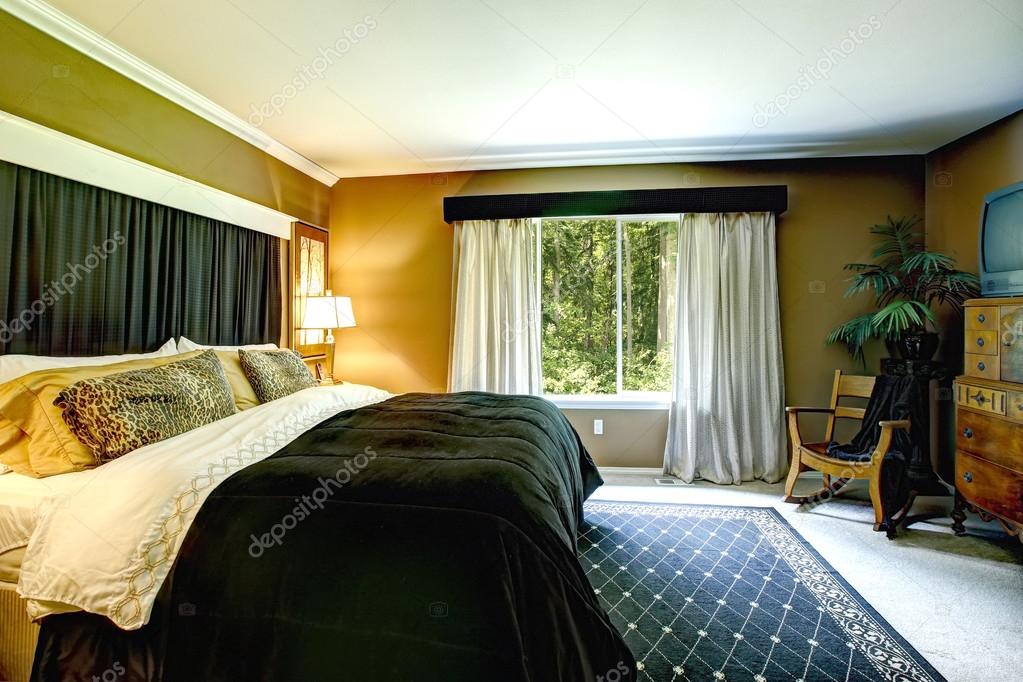 Grey Animal Print Bedding Brown Elegant Bedroom Interior