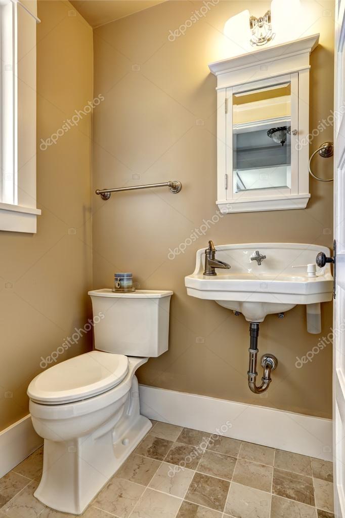 Antique Style Bathroom Interior With Tile Floor And Mocha Walls - Antique Style Wall Tiles Antique Style Bathroom Interior With Tile Floor And Mocha Walls - Antique Style Wall Tiles