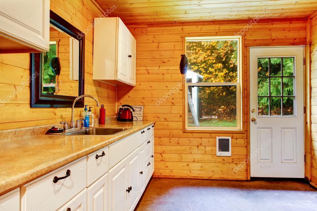 Small Kitchen Area At The Horse Ranch In Washington State Stock