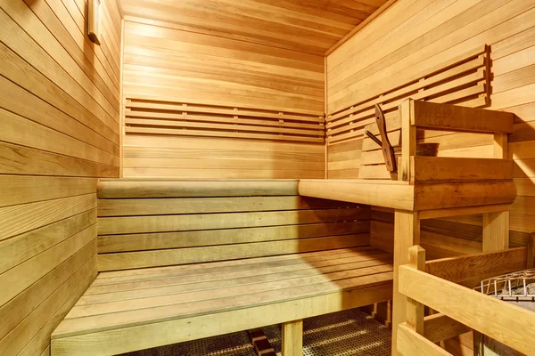 Interior de una sauna de madera —  Fotos de Stock