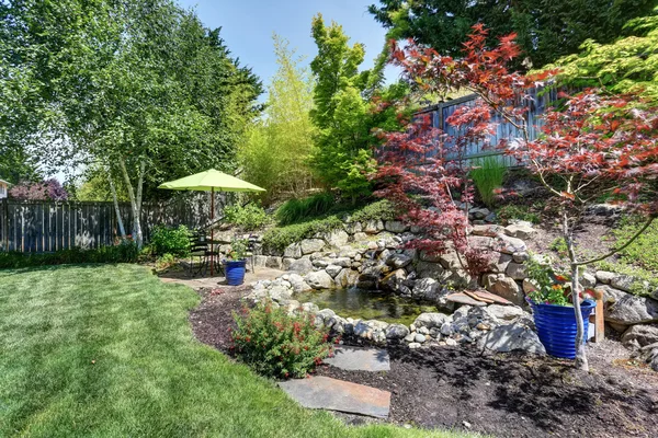 Backyard garden with beautiful landscape