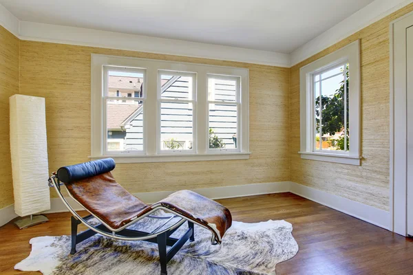 Rest room interior with modern lay down chair made of cowhide — Stock Photo, Image