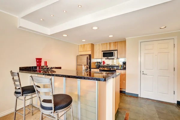 Small practical Kitchen interior. Apartment building in Seattle — Stock Photo, Image