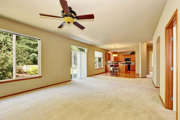 Espaçoso tapete piso vazio quarto interior — Fotografia de Stock