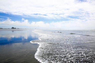 Kıyı şeridi görünümü içinde Westport, Yeni Zelanda.