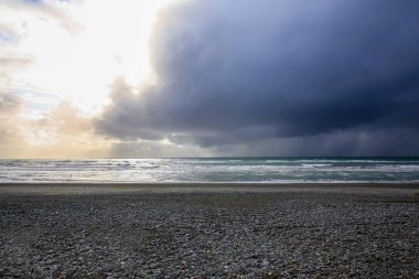 Greymouth Beach, West Coast Güney Island, Yeni Zelanda