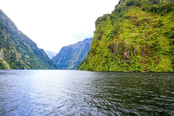 Widok z Milford Sound fiord, Te Anau, Nowa Zelandia. — Zdjęcie stockowe