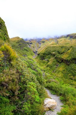 Lav akışı Mount Taranaki, Yeni Zelanda üzerinde yarattığı dere