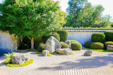 Hamilton, Yeni Zelanda - 25 Şubat 2015: Japon Bahçe, tefekkür Hamilton Gardens