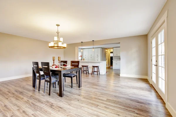 Open floor plan spacious room interior. Dining area — Stock Photo, Image