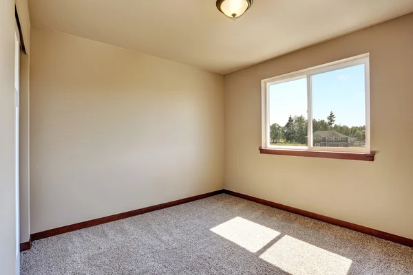 Interior de la habitación vacía con paredes de tono cremoso y suelo de alfombra — Foto de Stock