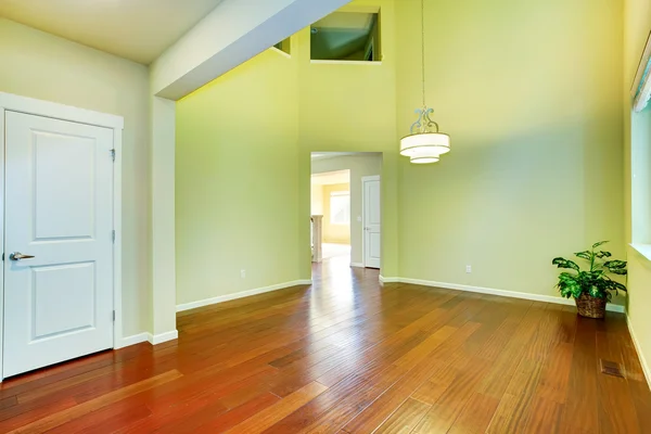 Intérieur de la maison vide. Foyer avec plafond haut — Photo