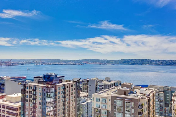Vue panoramique du centre-ville de Seattle pendant l'heure d'été, Washin — Photo
