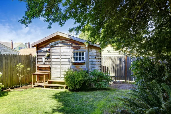 Backyard area with shed — Stock Photo, Image