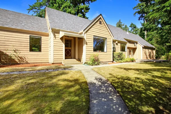 Casa exterior. Porche de entrada y pasarela de hormigón — Foto de Stock