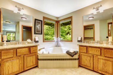 lüks banyo iç iki vanity kabinleri ve köşe bat