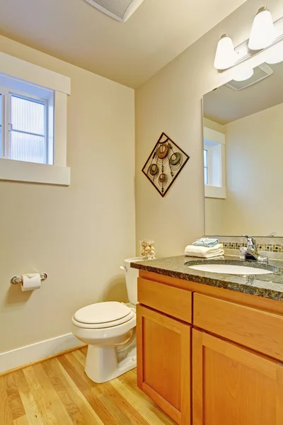 Restroom with maple vanity cabinet — Stock Photo, Image