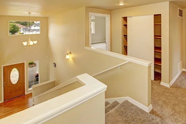 Upstairs hallway with staircase — Stock Photo, Image