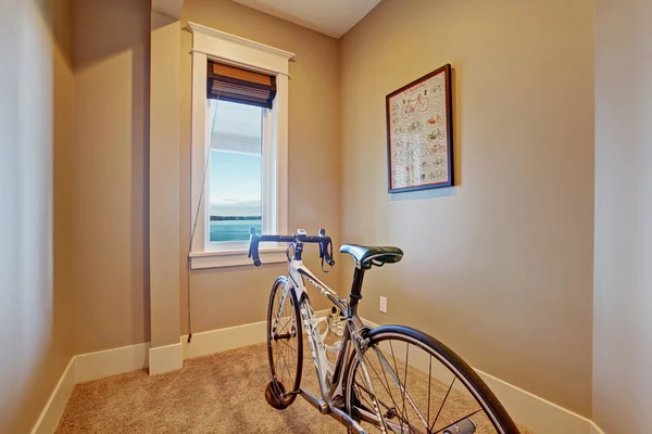 Small exercise room with bicycle