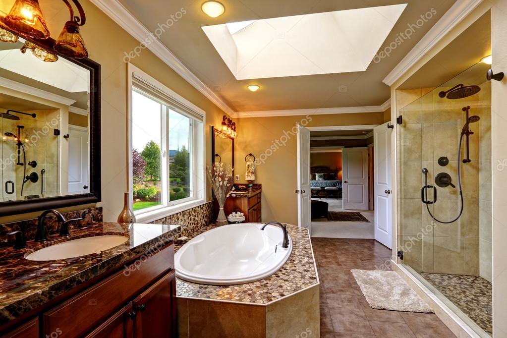 Luxury Bathroom Interior With Bath Tub, Luxury Bathroom Vanity Cabinets