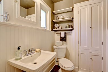 Tahta paneled duvar banyo 