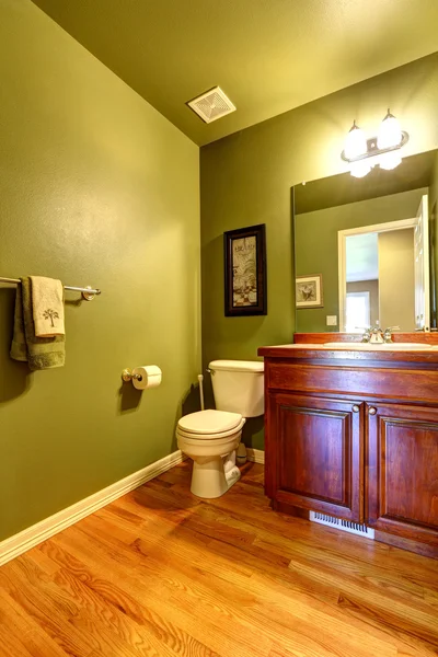 绿色浴室内 — 图库照片