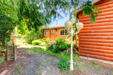 Günlük kabin tarzı ev dış otsu walkw ile