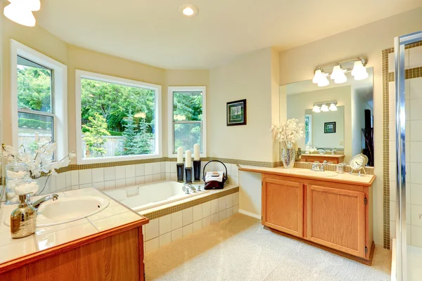 Bathroom with two vanity cabinets — Stock Photo, Image