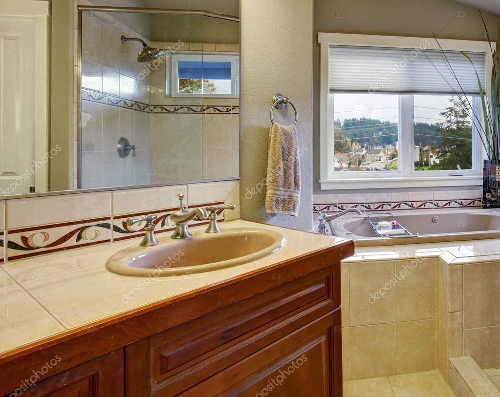 New Bathroom Conected To Master Bedroom Stock Photo