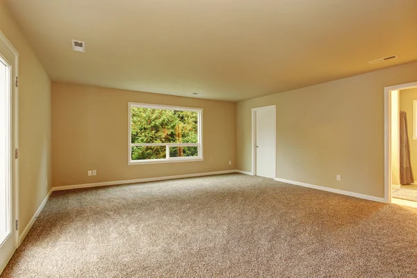 Dormitorio sin amueblar con alfombra . — Foto de Stock