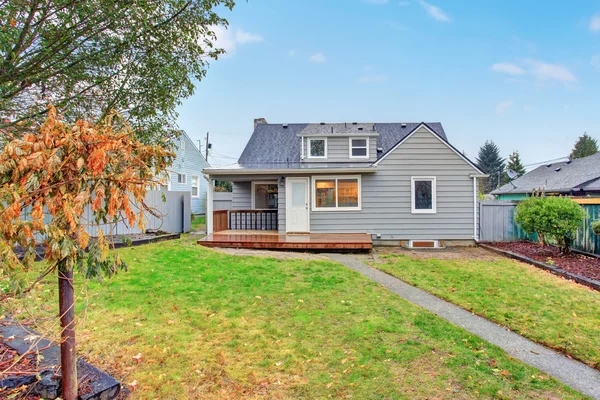 Large back yeard with porch. — Stock Photo, Image